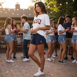 Vintage Y2K ASU Cheer Short-Shorts College Spirit Arizona State Sun Devils Fan L